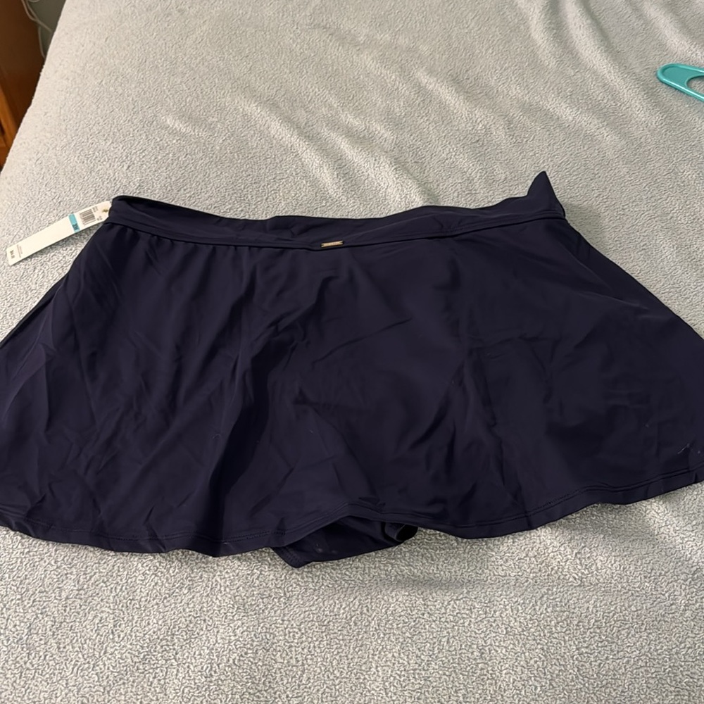 NWT Navy Anne Cole Swim Skirt 20W - Picture 7 of 10